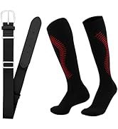 SAYAYA Baseball/Softball Sock and Belt Combo 1 Elastic Baseball Softball Socks with 1 Baseball Be...