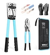 SHALL Battery Cable Wire Lug Crimping Tool Kit for US Copper Lugs AWG 8-1/0, Wire Crimping Tool f...