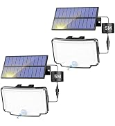 Peasur 318 LED Solar Motion Lights Outdoor Waterproof with 16.4 FT Cable | Cool White, Dusk to Da...