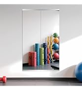 Ruomeng Home Gym Mirror, 55''x16''x2PCS Full Length, Large Frameless Body Mirror Tempered Glass f...