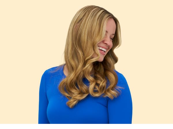 Woman with curled hair