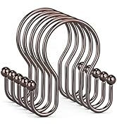 Goowin Shower Curtain Hooks, 12 Pcs Shower Curtain Rings, Stainless Steel Shower Curtain Hangers,...