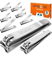 DRMODE Finger Nail Clippers Adult - 8 Pack Nail Clippers Bulk for Men Women Sharp Travel Toenail ...