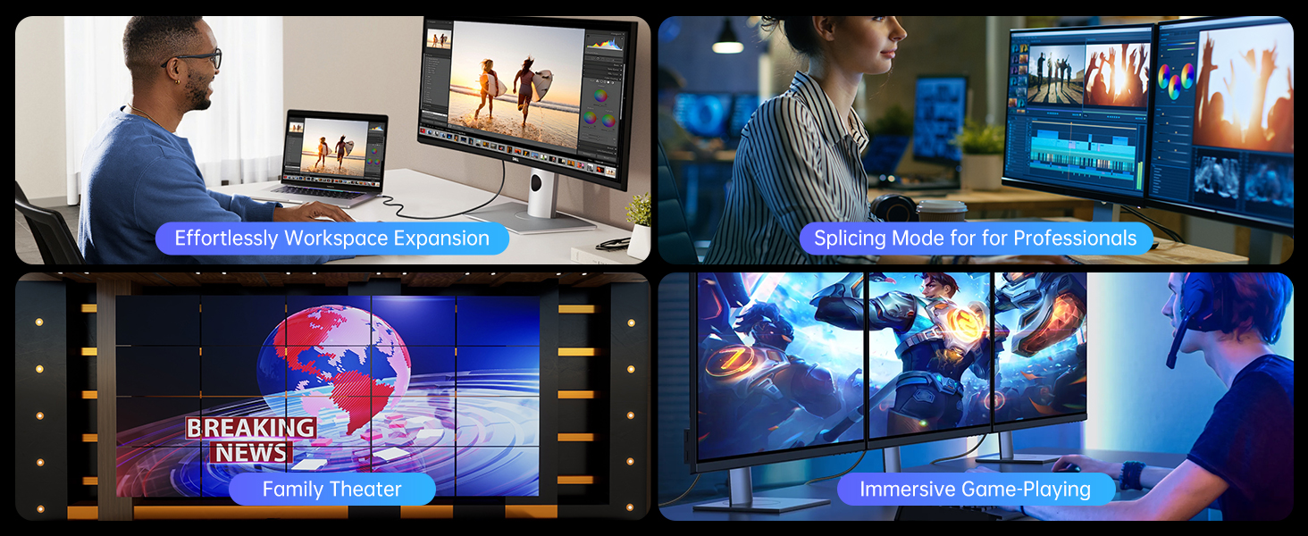 a collage of photos showing the different stages of the monitor.