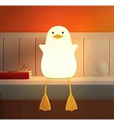Okayera Cute Duck Lamp, Animal Nursery Silicone Night Light with Portable USB Rechargeable Timer ...