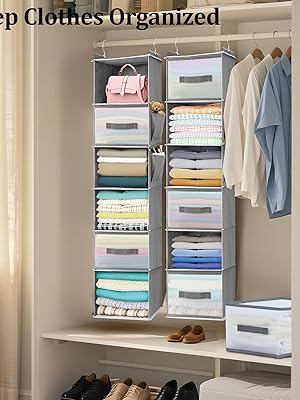max houser 6 tier shelf hanging closet organizer