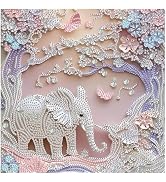 DIADAY Elephant Diamond Painting Kits for Adults, Diamond Art 12x12 Inch | Special Shape 5D Cryst...