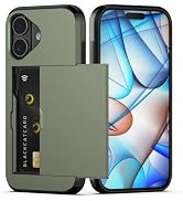 Nvollnoe Compatible with iPhone 17 Case with Card Holder Dual Layer Heavy Duty Protective Shockpr...