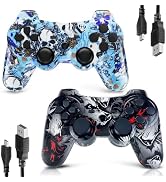 CHENGDAO Controller for PS3 Controller 2 Pack for PlayStation 3 High-Performance Wireless Control...