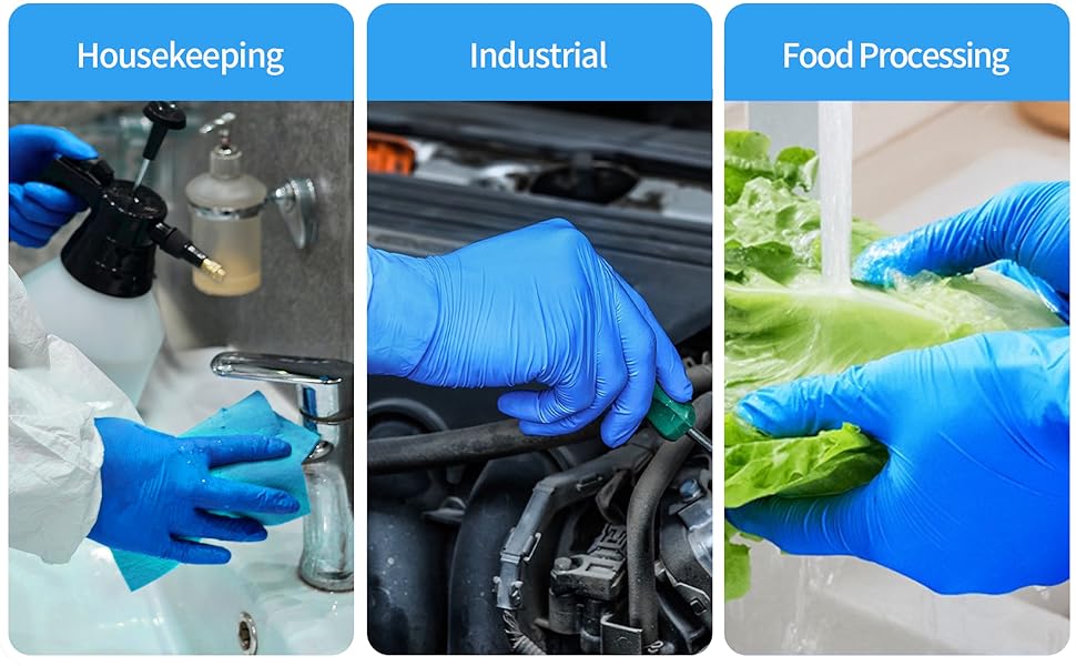 Multi application glove for housekeeping industrial food processing medical exam cleaning safety