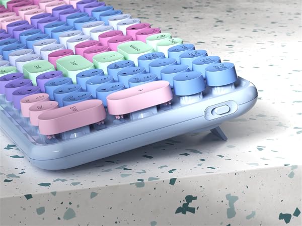 Colorful round keys and retro styling