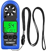 AIOMEST Digital Anemometer, Mini Wind Speed Meter Air Flow Gauge Measuring Wind Velocity Temperat...