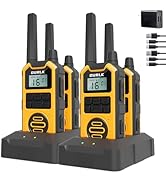 DURLK Walkie Talkies for Adults Long Range - Waterproof 4 Pack Rechargeable Heavy Duty FRS Two Wa...