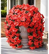 HyeFlora Artificial Flowers for Outdoors, 2pcs Faux Silk Pansies Flowers UV Resistant Fake Hangin...