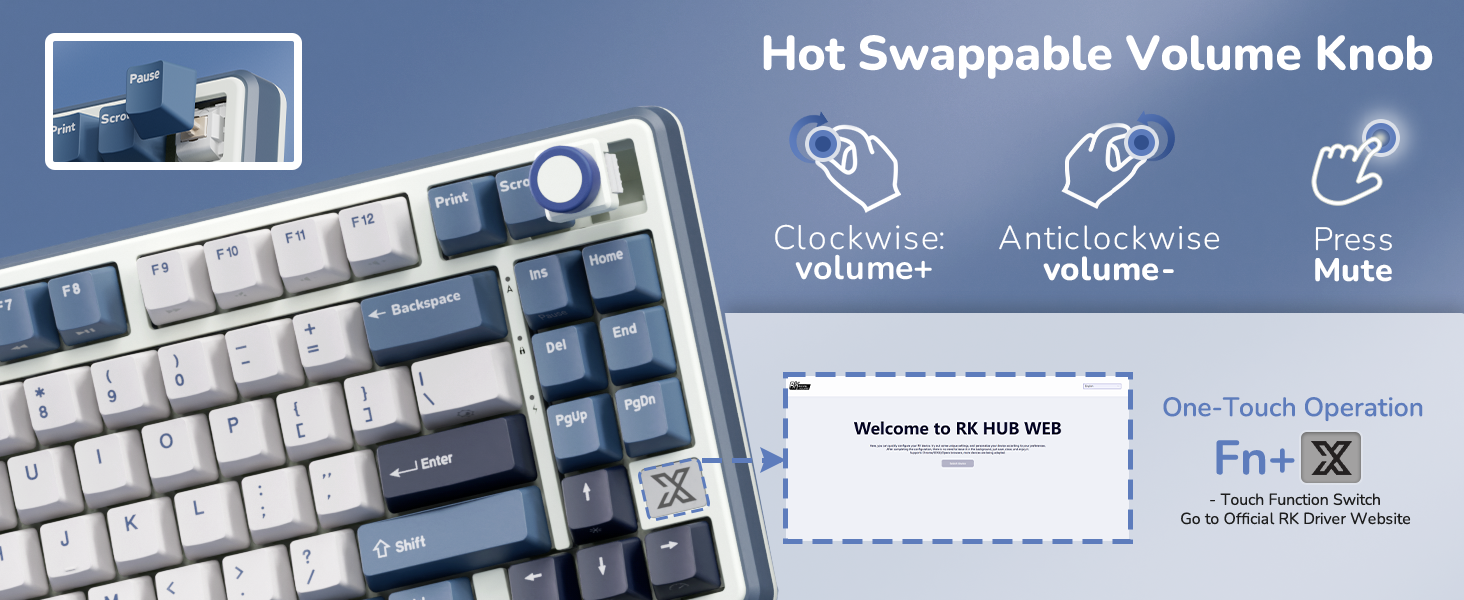 hot swappable volume konb