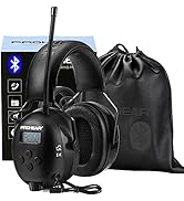 PROHEAR 033 Bluetooth 5.3 Hearing Protection Headphones with FM AM Radio - 25dB NRR Safety Earmuf...