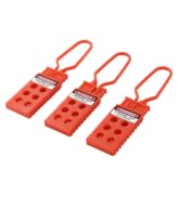 TRADESAFE Lock Out Tag Out Hasp, 3 Pack, Non-Conductive Polypropylene Plastic Safety Hasp Lock fo...