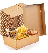 60 Pcs Movie Theater Snack Boxes, Disposable Paper Cardboard Food Trays, 4-Corner Pop-Up Food Con...