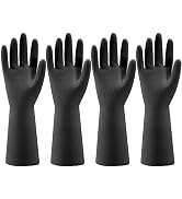 Bamllum 4 Pairs Rubber Kitchen Dishwashing Gloves - Reusable Household Cleaning Gloves for Washin...