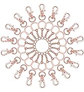 150Pcs Swivel Snap Hook Set,Rose Gold Swivel Clasps Lanyard Snap Keychain Hooks Lobster Clasp Spl...