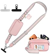 YFWE Clip and Go Phone Strap with Crossbody Wallet, Adjustable Phone Lanyard with Detachable RFID...