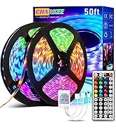 CHARKEE LED Lights for Bedroom 50 ft, Color Changing LED Strip Lights with 44-Key Remote, 12 Volt...