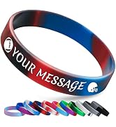 QEERBSIN Personalized Custom Rubber Silicone Bracelets - Customizable Classic Wristbands for Even...