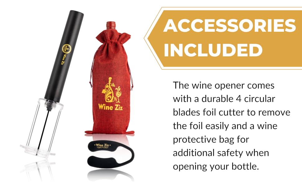 durable 4 circular blades foil cutter to remove the foil easily and a wine protective bag