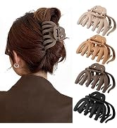 4 Pcs Octopus Claw Clips Matte Hair Clips Octopus Hair Claw Clips for Women 3.8" Large Hair Claw ...