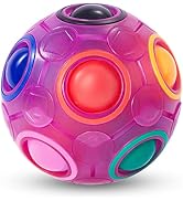 Vdealen Magic Rainbow Puzzle Ball, Fidget Ball Puzzle Brain Teaser Fidget Toy for Boys & Girls- B...