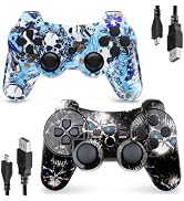 CHENGDAO Controller for PS3 2 Pack Wireless Controller for Playstaion 3 6-Axis with High-Performa...