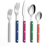 ANNOVA Silverware Set, Retro/Rivet Colorful Stainless Steel Tableware Kitchen Flatware Set Utensi...