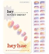 Heyhae Semi Cured Gel Nail Strips | No LED Lamp Needed | Marble, Pink, Spring | Easy Apply & Remo...