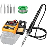 Cordless Soldering Iron Kit for Dewalt 20v 60v Battery,90W LED Digital Solder Iron Soldering Gun ...