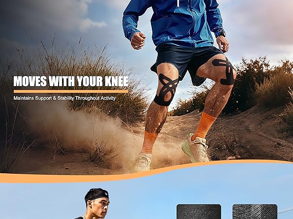 kinesiology tape for knees, precut kinesiology tape for knees, kinesiology tape precut