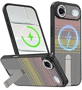 AHFYCIH for iPhone Air Case Foldable Hidden Kickstand Magnetic Slim Cover for MagSafe Mosaic Chec...