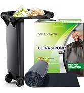13 Gallon Ultra Strong Trash Bags | 120 Count Bulk | Tall Kitchen Rubbish Bag | Can Liners | Clea...