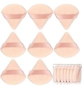 8 Pcs Cotton Powder Puff Face,JASSINS Triangle super soft Both dry and wet Makeup Setting Puff,Fo...