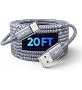 20 Ft USB C Cable Fast Charging, Extra Long USB C Cable Nylon Braided USB Type C Cable 20Ft USB A...