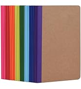 ZCZN Composition Notebooks Bulk, A5 Kraft Cover Lined Journals with Rainbow Spines for School, Bu...