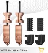 AD5X Nozzle,Quick-Swap Copper Alloy Hardened Steel 3D Printer Hotend with Silicone Cover and Nozz...