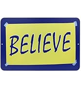 Believe Inspirational Words Decorative Metal Sign, 12"x8", Inspirational Quote Sign for Home and ...