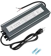 24V 200W LED Power Supply, IP67 Waterproof LED Driver, Low Voltage Transformer, AC 90-130V to DC ...