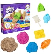 Kinetic Sand, Sandy Shore Adventures 3-in-1 Beach Playset with 32 oz of Moldable Play Sand and 5 ...