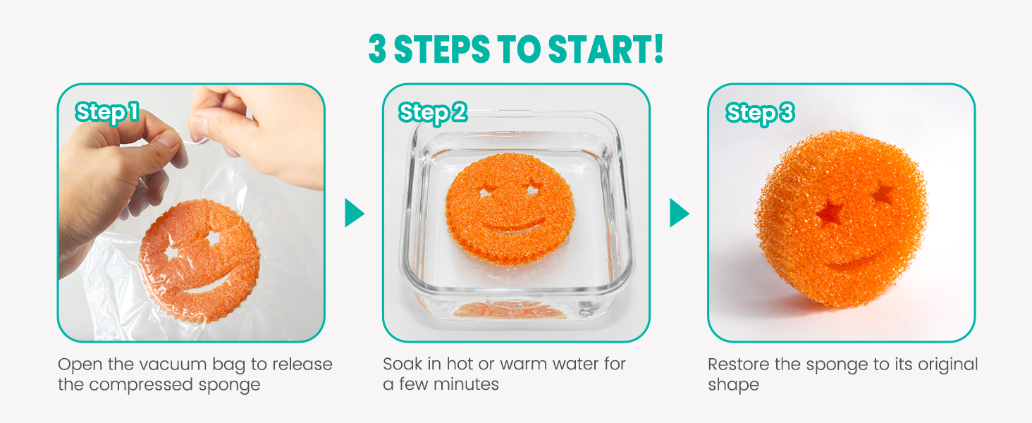 smiley smile face sponge scrub cleaning daddy mommy kids kitchen color4