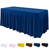 Jieqier Table Cover and Table Skirt One-Piece for Folding Tables, 6FT Spandex Fitted Tablecloth w...