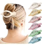 French Flat Hair Clips for Women - 6Pcs Flat Hair Claws for Thin Thick Hair Strong Hold No Slip G...