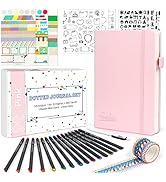Dotted Journal Kit, Feela Dot Grid Journal Hardcover Planner Notebook Set For Beginners Women Gir...