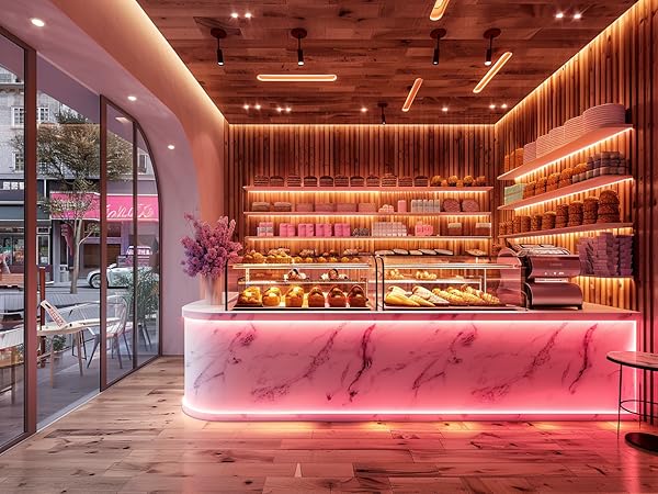 UVTaoYuan lamp with decorative dessert cabinet and snack window