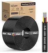 Nilight 100FT 20 Gauge 3 Conductor Electrical Wire Tinned Oxygen Free Copper Wire Red Black Yello...